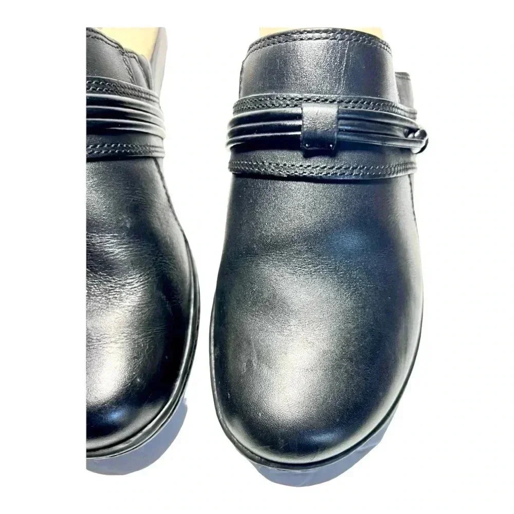 Clarks Women’s Black Leather Casual Slip On Mule Size 7 Preowned - Picture 11 of 12